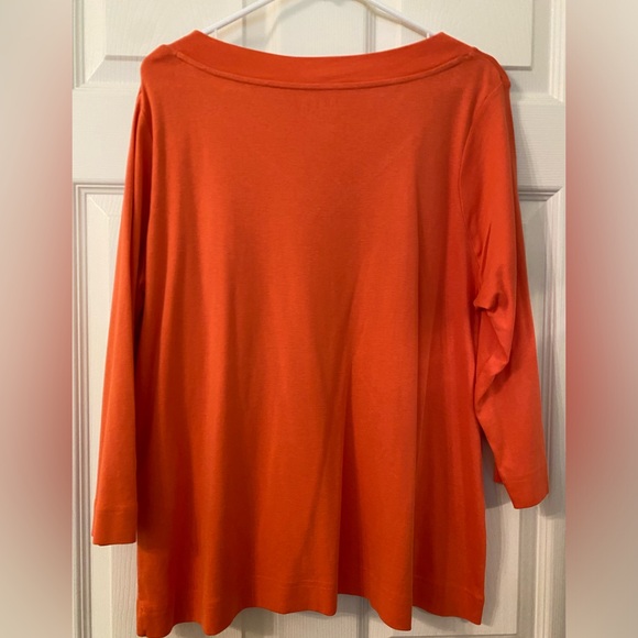 Chico’s V-neck Pima cotton 3/4 length sleeve tee - Picture 2 of 10